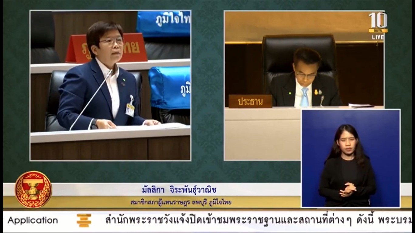 ส.ส.มัลลิกา จิระพันธุ์วาณิช เสนอญัตติ ขอให้สภาฯ ตั้งคณะกรรมาธิการวิสามัญ พิจารณาศึกษาการจัดระบบสายไฟฟ้าลงดิน และการบริหารจัดการไฟฟ้าส่องสว่างอย่างทั่วถึง